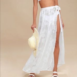 Lulus seashell shimmer swim cover up maxi skirt
